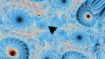 A wallpaper drawn in stripe average, in the Multibrot d = 4 family.