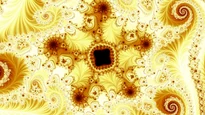 A wallpaper drawn in stripe over smooth, in the Multibrot d = 5 family.
