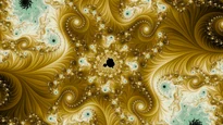 A wallpaper drawn in stripe average, in the Mandelbrot family.