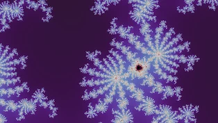 A Mandelbrot frame taken at random on the boundary, drawn in one neutral palette.