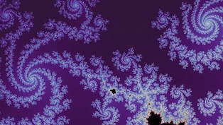 A Mandelbrot frame taken at random on the boundary, drawn in one neutral palette.