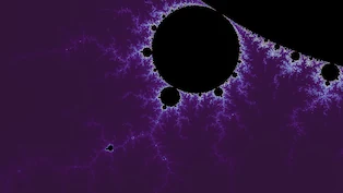 A Mandelbrot frame taken at random on the boundary, drawn in one neutral palette.
