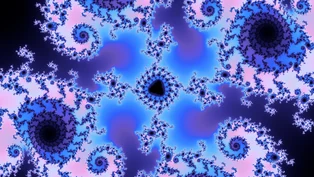 A wallpaper drawn in orbit itinerary, in the Multibrot d = 4 family.