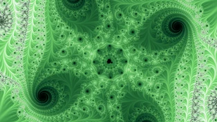 A wallpaper drawn in triangle-inequality average, in the Mandelbrot family.
