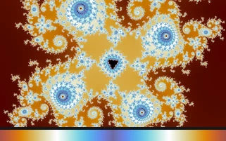 The followed location colored through one palette, with that palette's gradient under it.