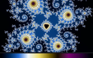 The followed location colored through one palette, with that palette's gradient under it.