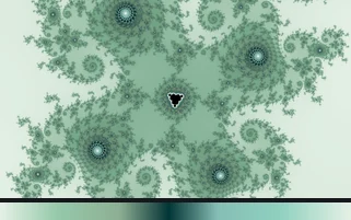 The followed location colored through one palette, with that palette's gradient under it.