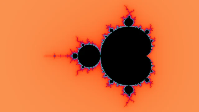 The whole Mandelbrot set, drawn in one palette.