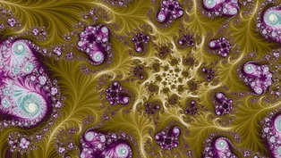 A wallpaper drawn in stripe average, in the Julia d = 5 family.