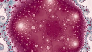 A wallpaper drawn in triangle-inequality average, in the Julia d = 5 family.