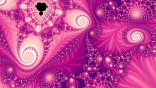 A wallpaper drawn in triangle-inequality average, in the Mandelbrot family.
