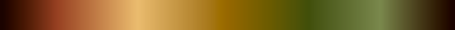 The gradient Ochre Loam, closes on the color it opens with.